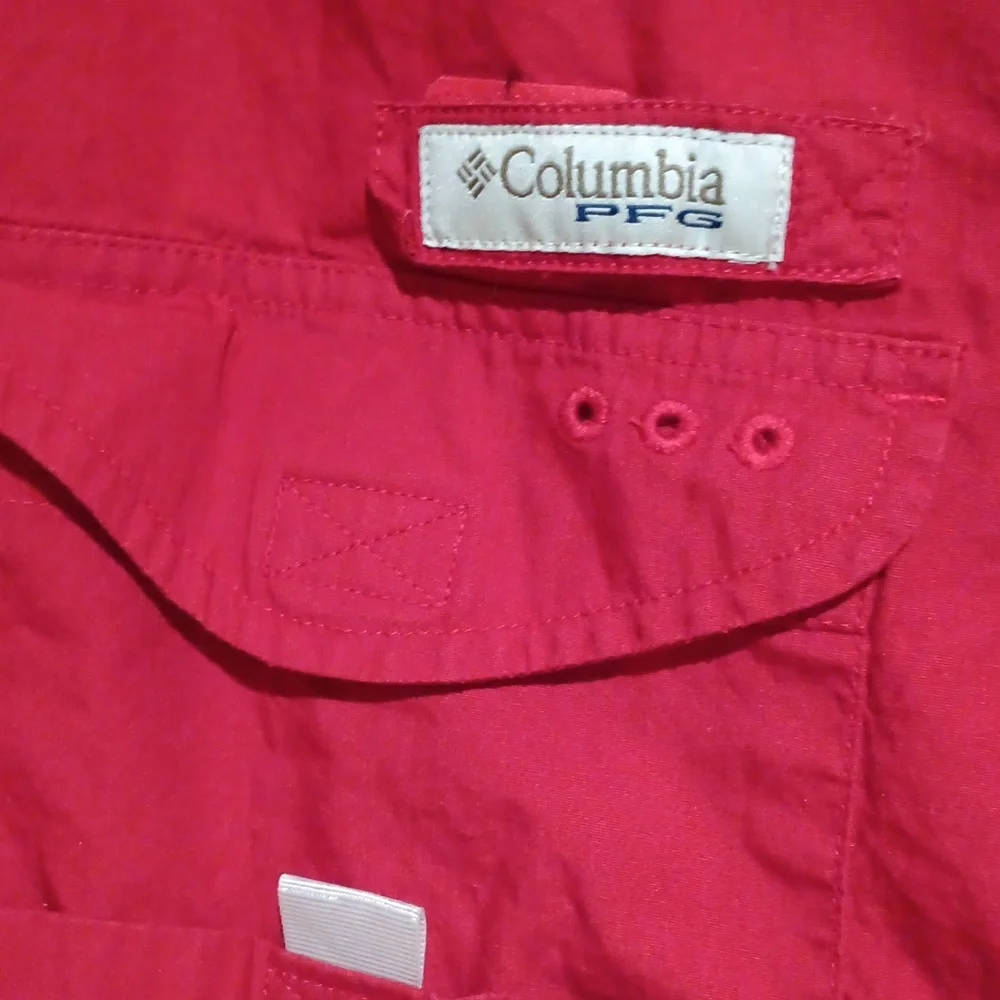 Columbia Men's Red Lightweight Outdoor Shirt Jacket